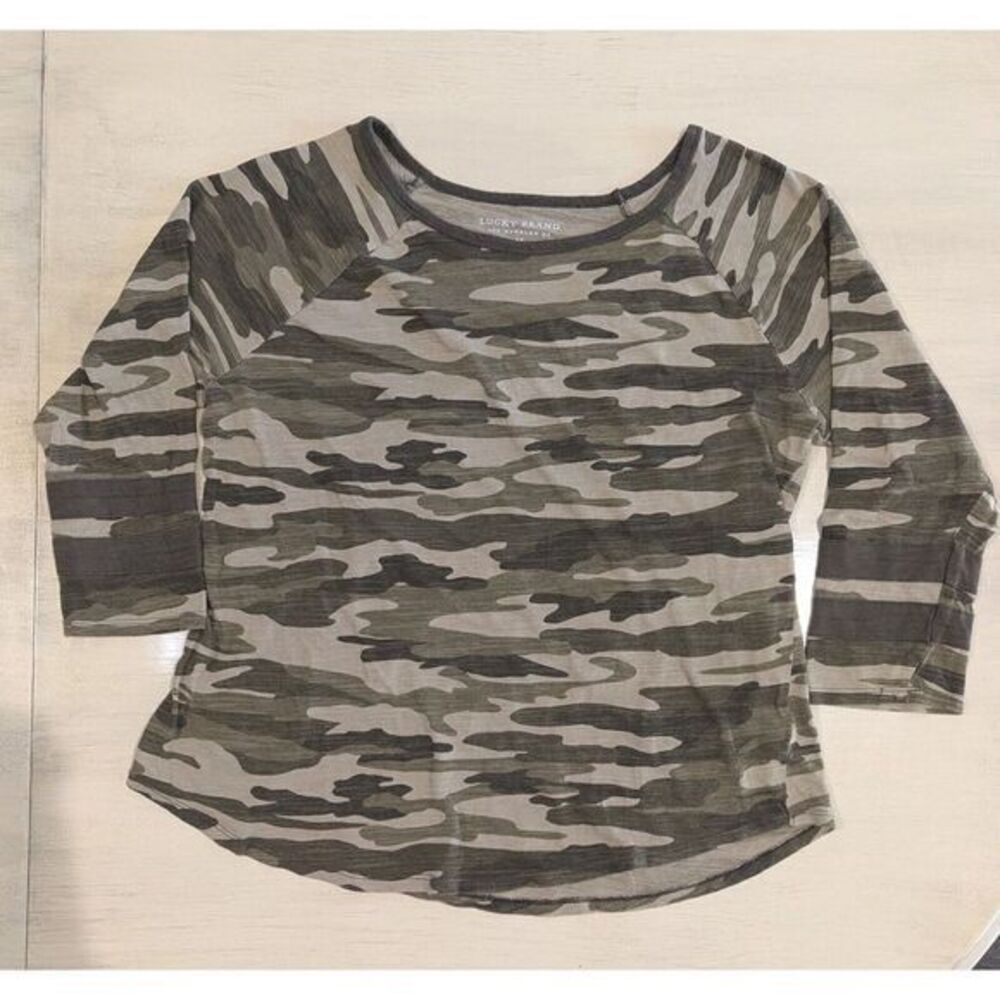 Lucky Brand Camo‎ Camouflage Top Womens  Size Medium